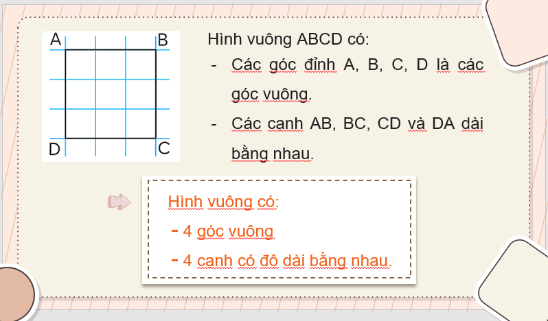 Giáo án điện tử Toán lớp 3 Hình vuông | PPT Toán lớp 3 Chân trời sáng tạo