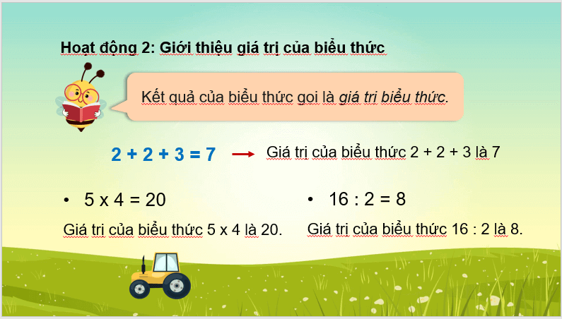 Giáo án điện tử Toán lớp 3 Làm quen với biểu thức | PPT Toán lớp 3 Chân trời sáng tạo