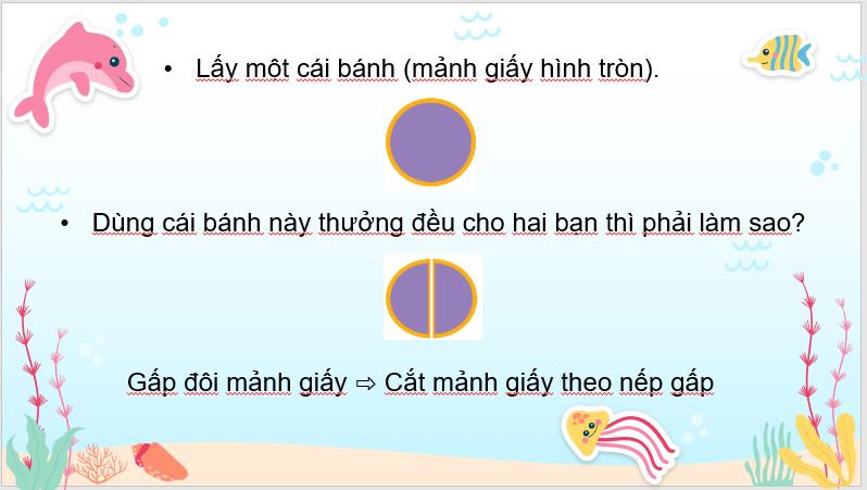 Giáo án điện tử Toán lớp 3 Một phần hai, một phần ba, một phần tư, một phần năm | PPT Toán lớp 3 Chân trời sáng tạo