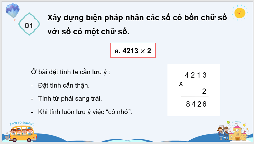 Giáo án điện tử Toán lớp 3 Nhân số có bốn chữ số với số có một chữ số | PPT Toán lớp 3 Chân trời sáng tạo