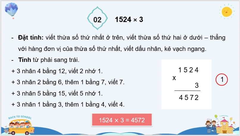 Giáo án điện tử Toán lớp 3 Nhân số có bốn chữ số với số có một chữ số | PPT Toán lớp 3 Chân trời sáng tạo