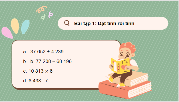 Giáo án điện tử Toán lớp 3 Ôn tập các phép tính | PPT Toán lớp 3 Chân trời sáng tạo