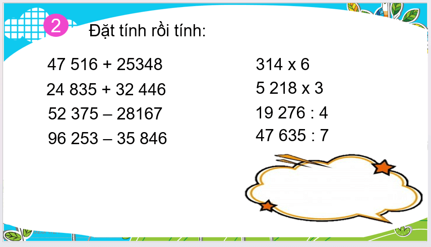 Giáo án điện tử Toán lớp 3 Ôn tập về số và phép tính trong phạm vi 100 000 (tiếp theo) | PPT Toán lớp 3 Cánh diều