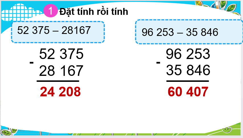 Giáo án điện tử Toán lớp 3 Ôn tập về số và phép tính trong phạm vi 100 000 (tiếp theo) | PPT Toán lớp 3 Cánh diều