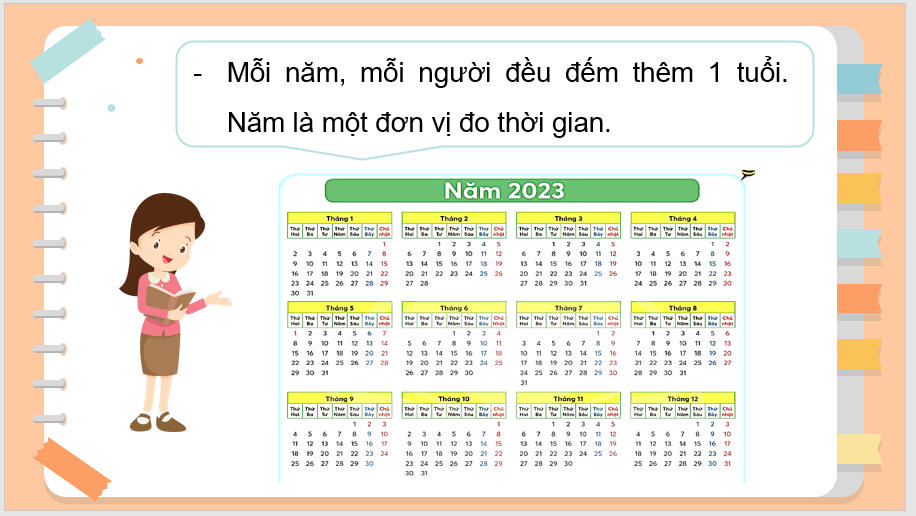 Giáo án điện tử Toán lớp 3 Tháng, năm | PPT Toán lớp 3 Chân trời sáng tạo