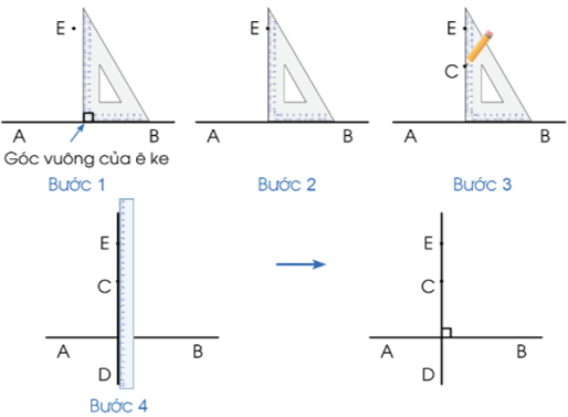 Giáo án Toán lớp 4 Bài 21: Hai đường thẳng vuông góc. Vẽ hai đường thẳng vuông góc | Cánh diều