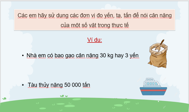 Giáo án điện tử Toán lớp 4 Bài 14: Yến, tạ, tấn | PPT Toán lớp 4 Cánh diều