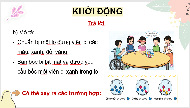 Giáo án điện tử Toán lớp 4 Bài 3: Ôn tập về một số yếu tố thống kê và xác suất | PPT Toán lớp 4 Cánh diều