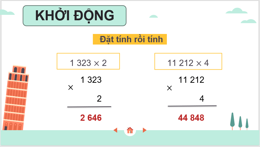 Giáo án điện tử Toán lớp 4 Bài 31: Nhân với số có một chữ số | PPT Toán lớp 4 Cánh diều