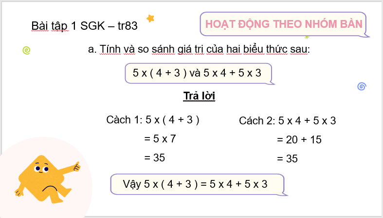 Giáo án điện tử Toán lớp 4 Bài 35: Luyện tập (trang 83) | PPT Toán lớp 4 Cánh diều