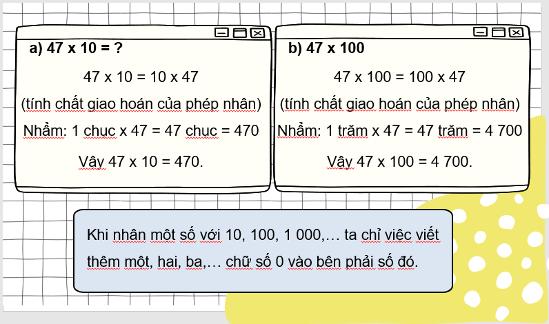 Giáo án điện tử Toán lớp 4 Bài 36: Nhân với 10, 100, 1 000,… | PPT Toán lớp 4 Cánh diều