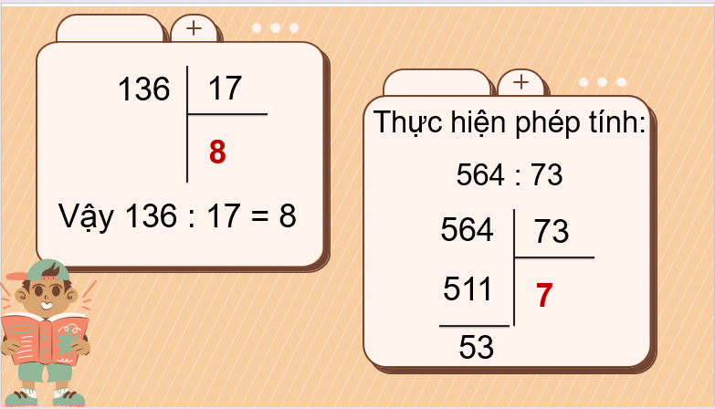 Giáo án điện tử Toán lớp 4 Bài 42: Chia cho số có hai chữ số (tiếp theo) | PPT Toán lớp 4 Cánh diều