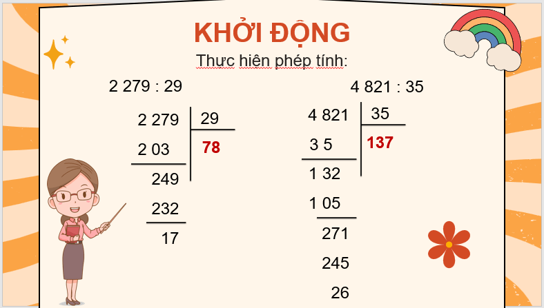 Giáo án điện tử Toán lớp 4 Bài 44: Thương có chữ số 0 | PPT Toán lớp 4 Cánh diều