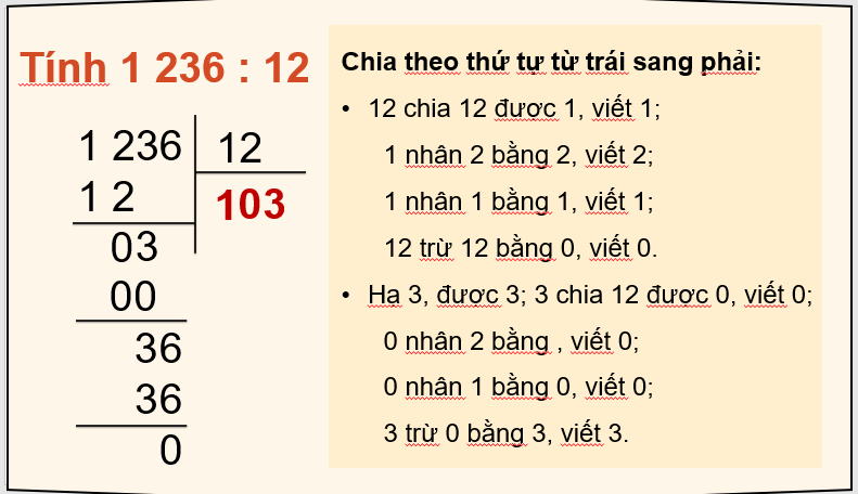 Giáo án điện tử Toán lớp 4 Bài 44: Thương có chữ số 0 | PPT Toán lớp 4 Cánh diều