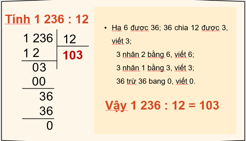 Giáo án điện tử Toán lớp 4 Bài 44: Thương có chữ số 0 | PPT Toán lớp 4 Cánh diều