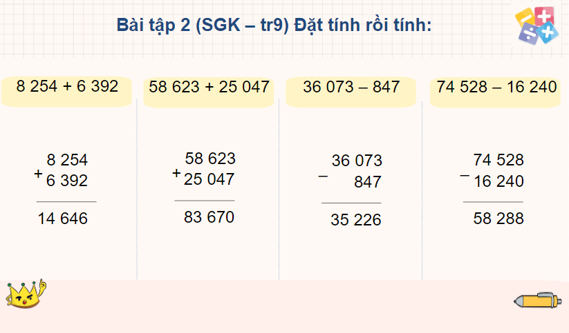 Giáo án điện tử Toán lớp 4 Bài 2: Ôn tập các phép tính trong phạm vi 100 000 | PPT Toán lớp 4 Kết nối tri thức