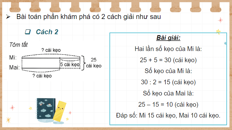 Giáo án điện tử Toán lớp 4 Bài 25: Tìm hai số biết tổng và hiệu của hai số đó | PPT Toán lớp 4 Kết nối tri thức