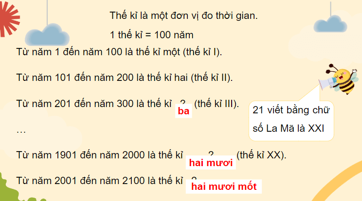 Giáo án điện tử Toán lớp 4 Bài 35: Thế kỉ | PPT Toán lớp 4 Chân trời sáng tạo