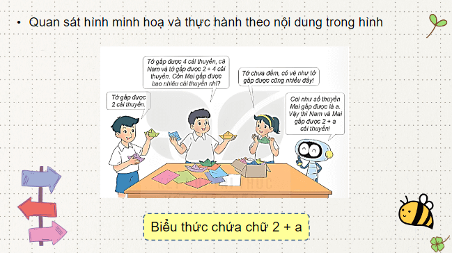 Giáo án điện tử Toán lớp 4 Bài 4: Biểu thức chứa chữ | PPT Toán lớp 4 Kết nối tri thức