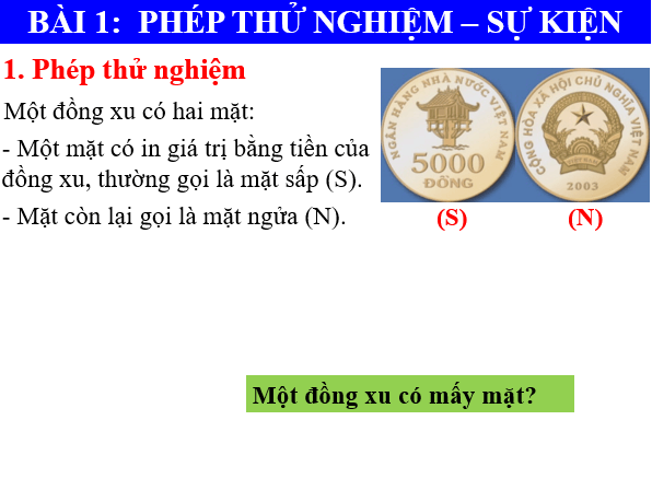 Giáo án điện tử Toán 6 Bài 1: Phép thử nghiệm - Sự kiện | PPT Toán 6 Chân trời sáng tạo