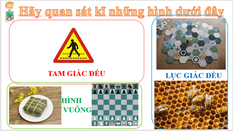 Giáo án điện tử Toán 6 Bài 1: Tam giác đều. Hình vuông. Lục giác đều | PPT Toán 6 Cánh diều