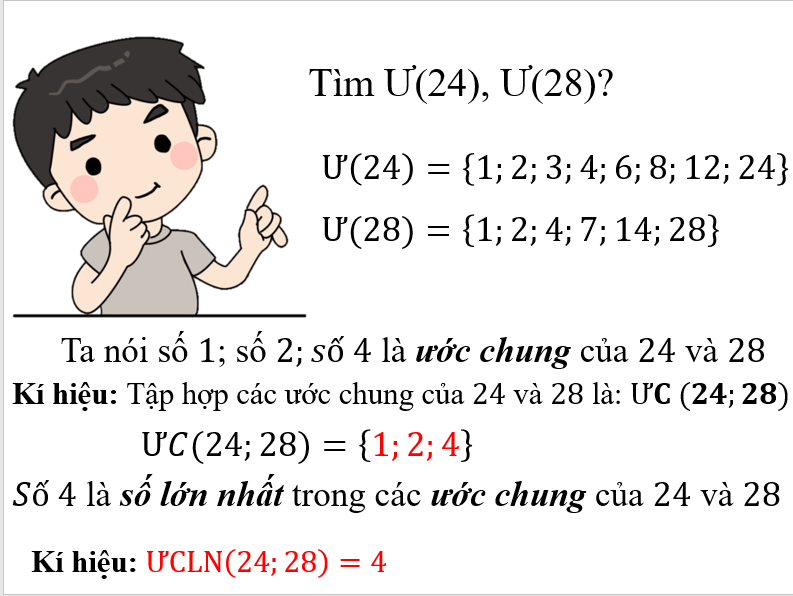 Giáo án điện tử Toán 6 Bài 11: Ước chung. Ước chung lớn nhất | PPT Toán 6 Kết nối tri thức