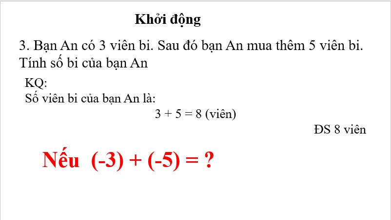 Giáo án điện tử Toán 6 Bài 14: Phép cộng và phép trừ số nguyên | PPT Toán 6 Kết nối tri thức