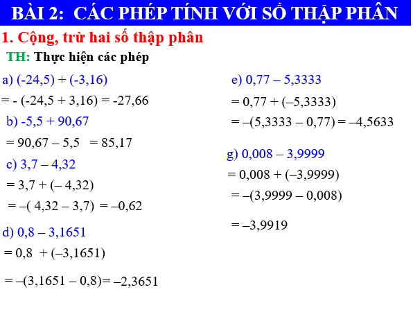 Giáo án điện tử Toán 6 Bài 2: Các phép tính với số thập phân | PPT Toán 6 Chân trời sáng tạo