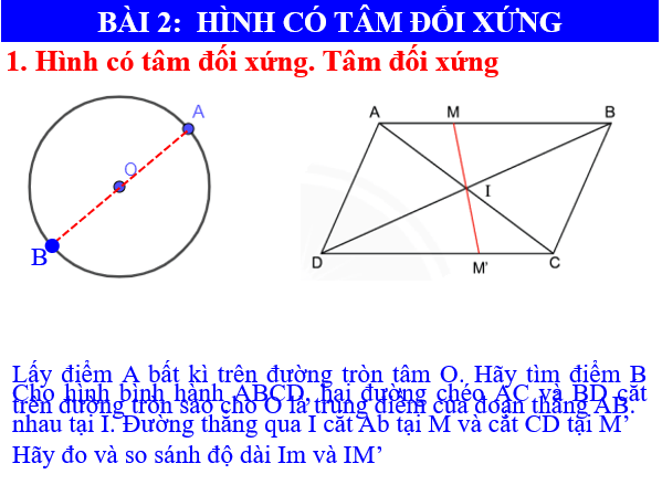 Giáo án điện tử Toán 6 Bài 2: Hình có tâm đối xứng | PPT Toán 6 Chân trời sáng tạo