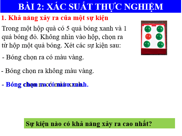 Giáo án điện tử Toán 6 Bài 2: Xác suất thực nghiệm | PPT Toán 6 Chân trời sáng tạo