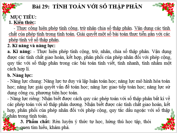 Giáo án điện tử Toán 6 Bài 29: Tính toán với số thập phân | PPT Toán 6 Kết nối tri thức