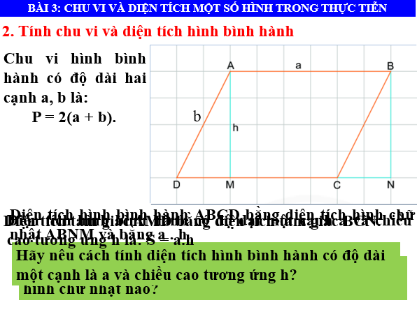 Giáo án điện tử Toán 6 Bài 3: Chu vi và diện tích của một số hình trong thực tiễn | PPT Toán 6 Chân trời sáng tạo