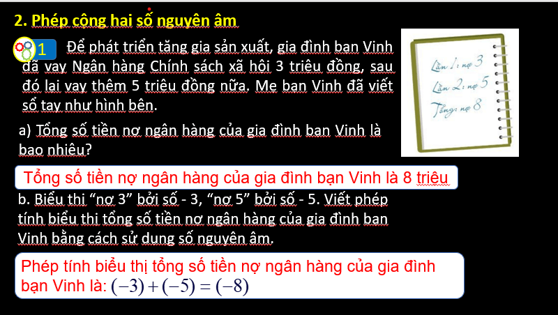 Giáo án điện tử Toán 6 Cánh diều Bài 3: Phép cộng các số nguyên | PPT Toán 6