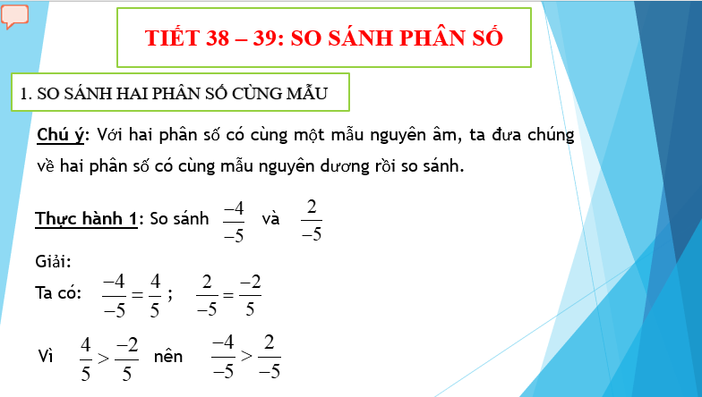 Giáo án điện tử Toán 6 Bài 3: So sánh phân số | PPT Toán 6 Chân trời sáng tạo