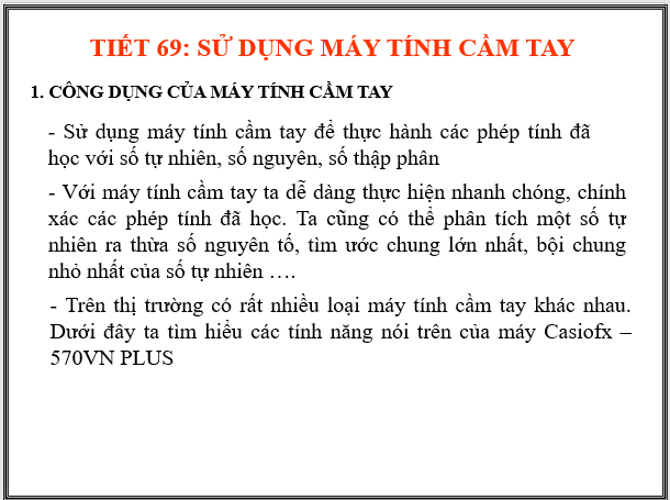 Giáo án điện tử Toán 6 Bài 3: Sử dụng máy tính cầm tay | PPT Toán 6 Kết nối tri thức