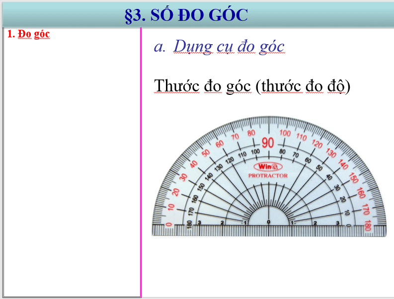 Giáo án điện tử Toán 6 Bài 37: Số đo góc | PPT Toán 6 Kết nối tri thức