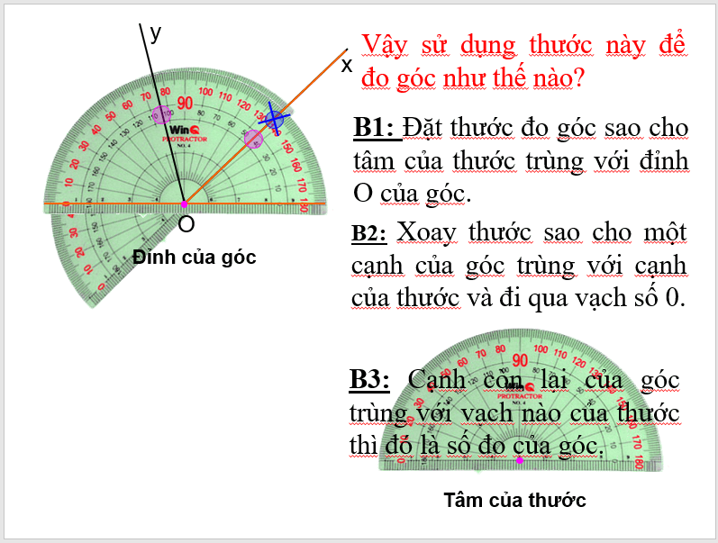 Giáo án điện tử Toán 6 Bài 37: Số đo góc | PPT Toán 6 Kết nối tri thức