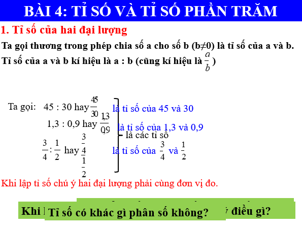 Giáo án điện tử Toán 6 Bài 4: Tỉ số và tỉ số phần trăm | PPT Toán 6 Chân trời sáng tạo