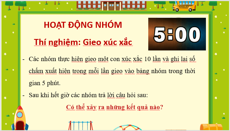 Giáo án điện tử Toán 6 Bài 42: Kết quả có thể và sự kiện trong trò chơi, thí nghiệm | PPT Toán 6 Kết nối tri thức