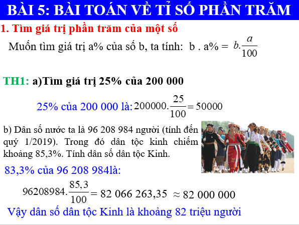 Giáo án điện tử Toán 6 Bài 5: Bài toán về tỉ số phần trăm | PPT Toán 6 Chân trời sáng tạo