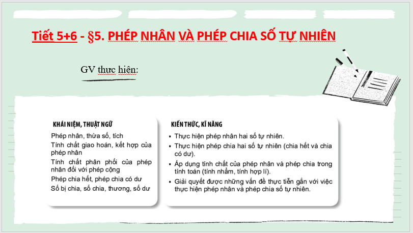 Giáo án điện tử Toán 6 Bài 5: Phép nhân và phép chia số tự nhiên | PPT Toán 6 Kết nối tri thức