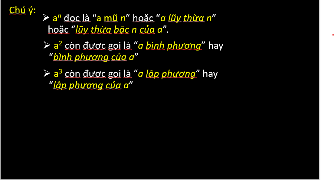 Giáo án điện tử Toán 6 Cánh diều Bài 5: Phép tính lũy thừa với số mũ tự nhiên | PPT Toán 6