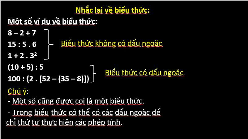 Giáo án điện tử Toán 6 Cánh diều Bài 6: Thứ tự thực hiện các phép tính | PPT Toán 6