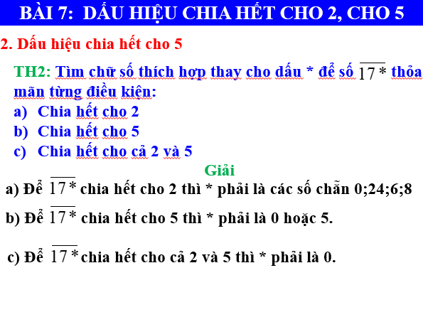 Giáo án điện tử Toán 6 Bài 7: Dấu hiệu chia hết cho 2, cho 5 | PPT Toán 6 Chân trời sáng tạo