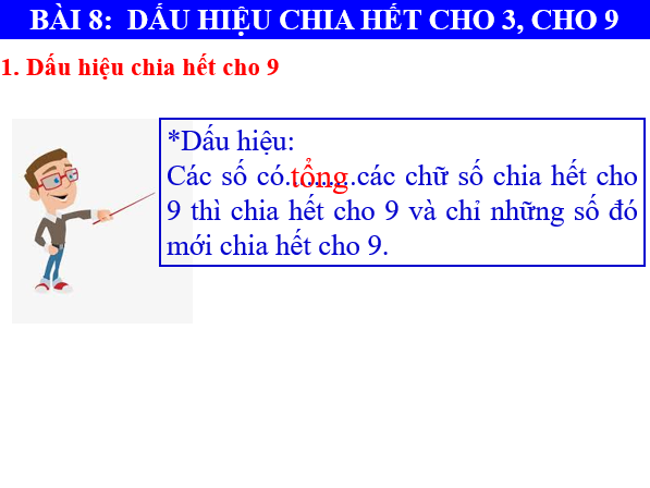 Giáo án điện tử Toán 6 Bài 8: Dấu hiệu chia hết cho 3, cho 9 | PPT Toán 6 Chân trời sáng tạo