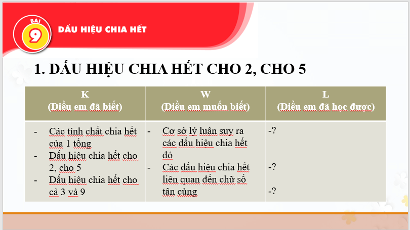 Giáo án điện tử Toán 6 Bài 9: Dấu hiệu chia hết | PPT Toán 6 Kết nối tri thức