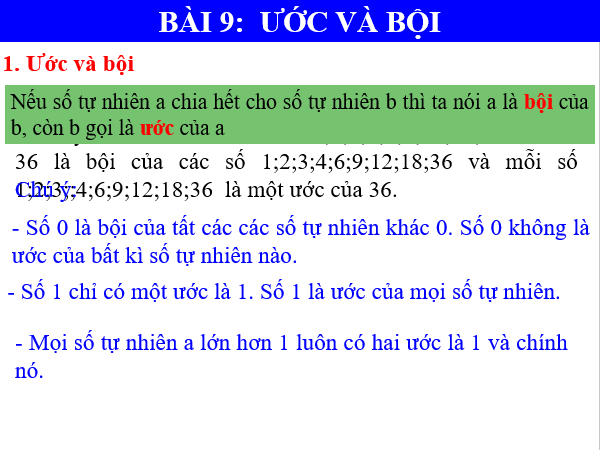 Giáo án điện tử Toán 6 Bài 9: Ước và bội | PPT Toán 6 Chân trời sáng tạo