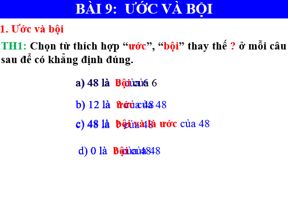 Giáo án điện tử Toán 6 Bài 9: Ước và bội | PPT Toán 6 Chân trời sáng tạo