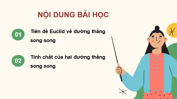 Giáo án điện tử Toán 7 Bài 10: Tiên đề Euclid. Tính chất của hai đường thẳng song song | PPT Toán 7 Kết nối tri thức