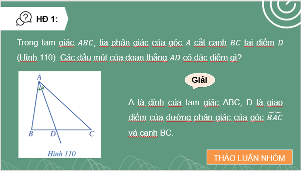 Giáo án điện tử Toán 7 Bài 11: Tính chất ba đường phân giác của tam giác | PPT Toán 7 Cánh diều